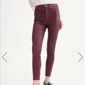 7 Coated red skinny jeans